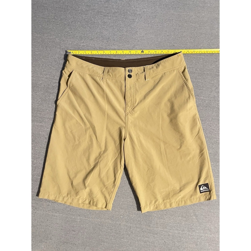 Quiksilver Men's Tan Hybrid Shorts Size 36 Stretch Surf Skate Casual Golf Shorts